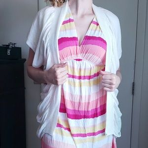 BCBGMaxAzria Sweaters - BCBG White Short Sleeve Cardigan BCBGMaxAzria Sweaters - BCBG White Short Sleeve Cardigan